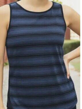 Athleta Sun Stripe Tank, Navy, XL